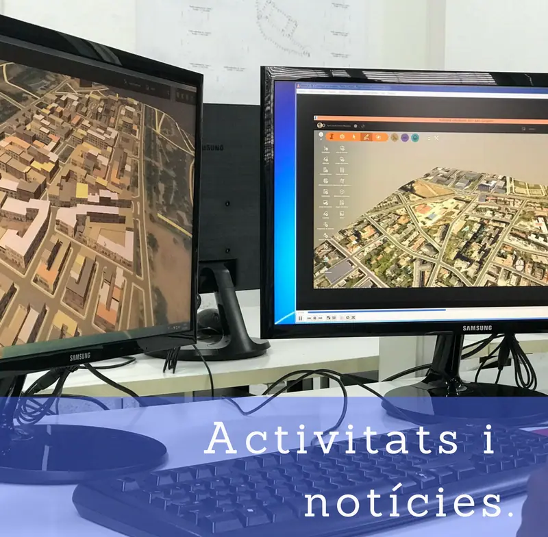 Model 3D d'una ciutat en pantalla
